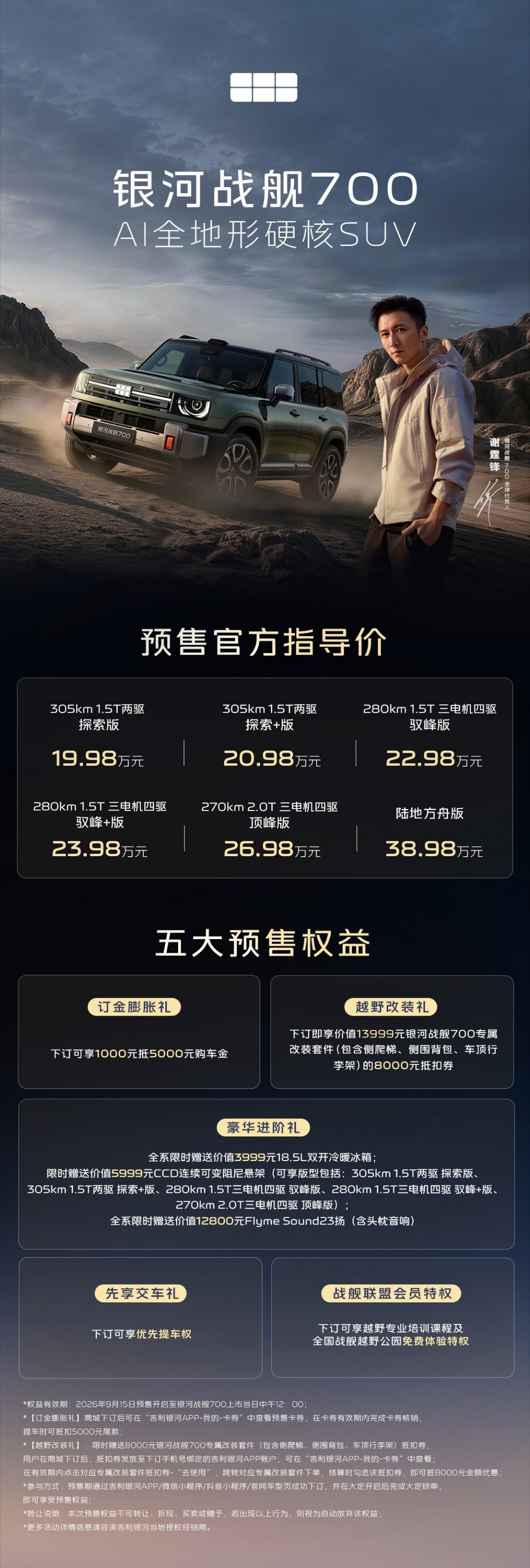 吉利银河战舰700预售19.98万起，硬核SUV值不值得买？