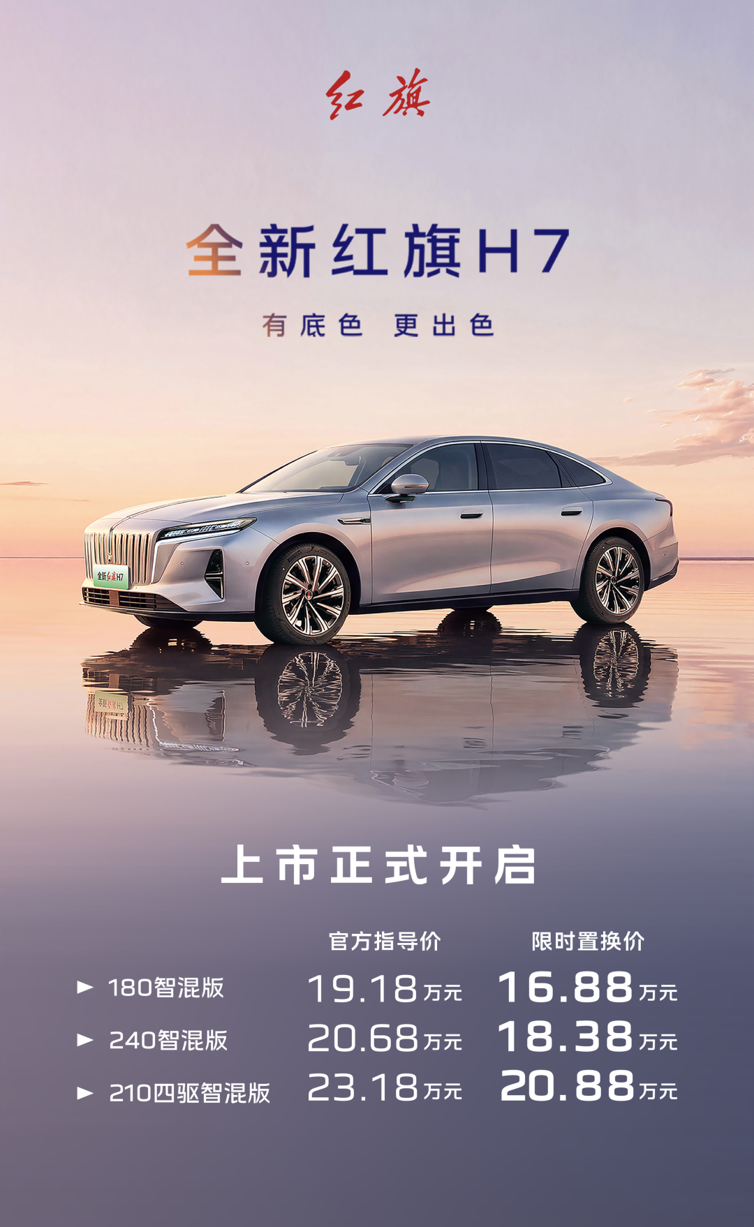 红旗H7插混售16.88万起:长续航创纪录,家用商务怎么选