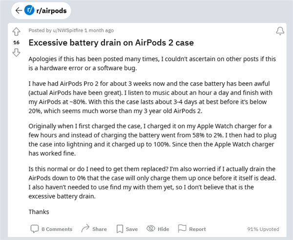 新固件更新惹祸：AirPods Pro 2出现严重掉电问题