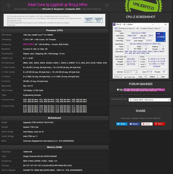 DDR5频率破11GHz！技嘉Z790钛雕创世界超频纪录(图1)