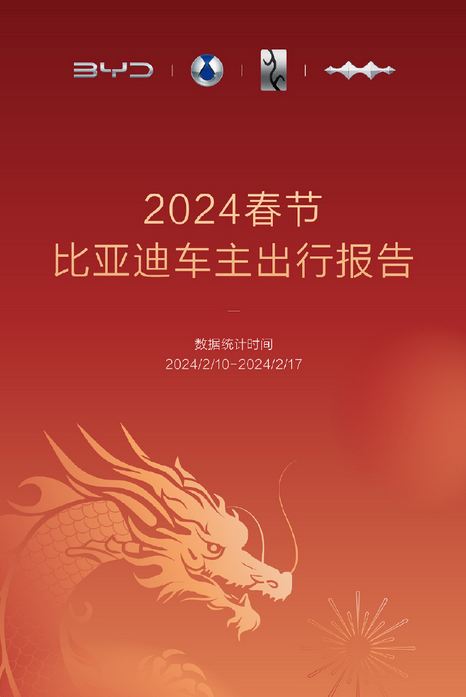 总行驶里程超37亿5645万公里！2024春节比亚迪车主出行报告发布