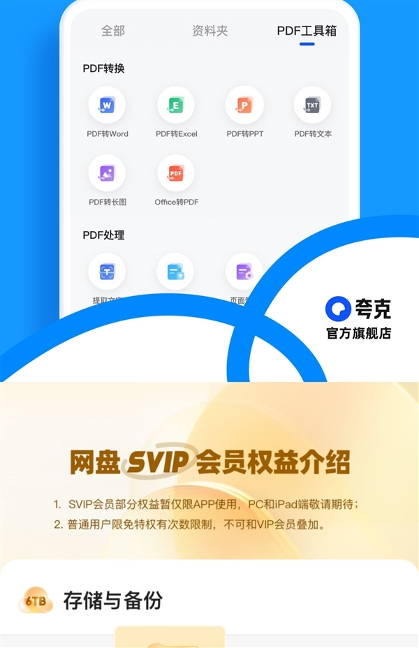 6TB大空间 极速上传下载：夸克网盘SVIP年卡128元新低大促