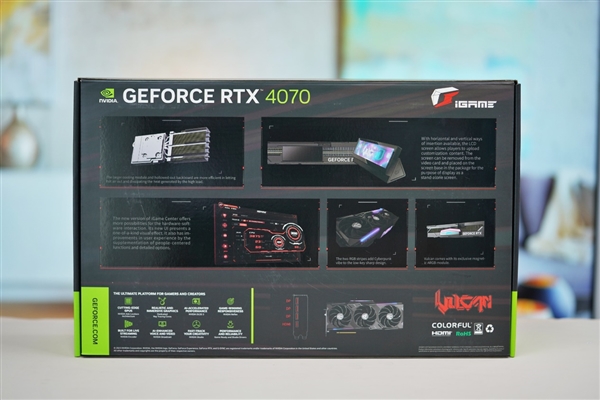 独特磁吸智屏!七彩虹iGame RTX 4070 Vulcan OC显卡图赏