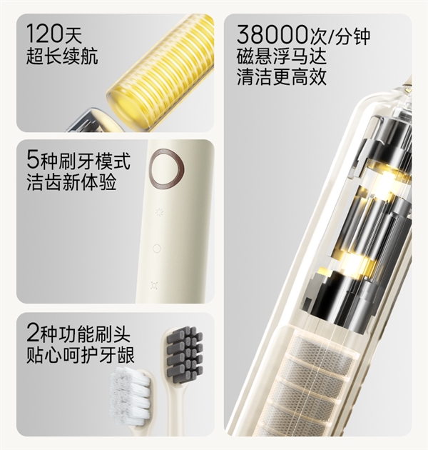 C口充电、IPX7防水：力博得冲牙器/电动牙刷76元起大促