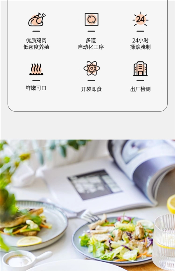 健康低脂 鲜嫩多汁:肌肉小王子即食鸡胸肉10袋19.9元