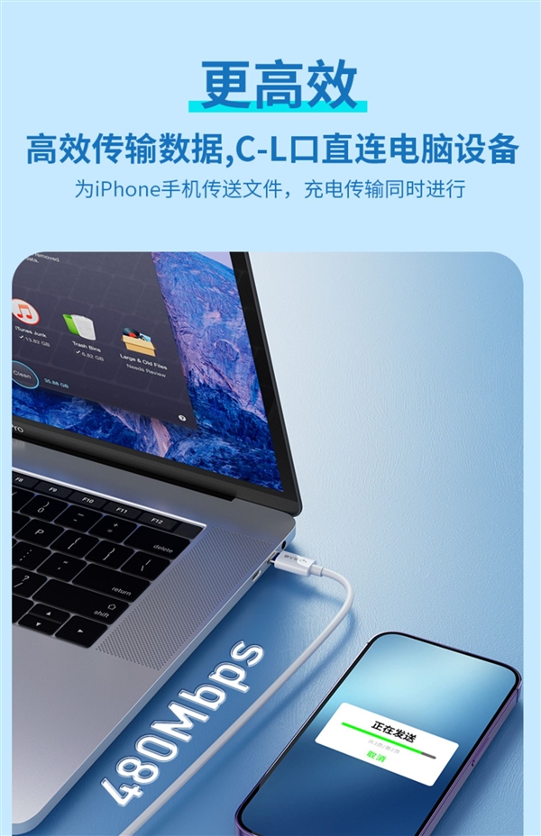 苹果Lightning/安卓Type-C接口任选:鲁大师快充线5.1元起发车
