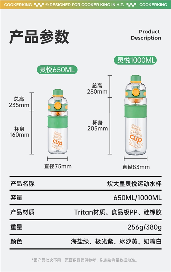 110度开水也能装！炊大皇运动水杯大促：到手14.9元