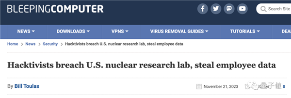 黑客盗走顶级核实验室数十万条数据：交换条件竟是创造猫娘