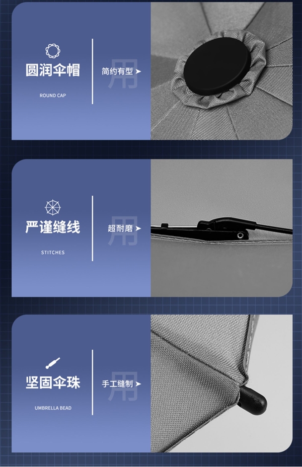 LED照明+反光伞边 大嘴猴反向全自动晴雨伞35.9元(立减80元)