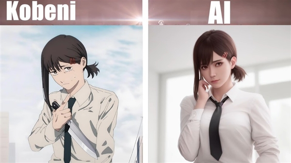 AI绘制《电锯人》主角真人化 颜值在线!美艳帅气兼备