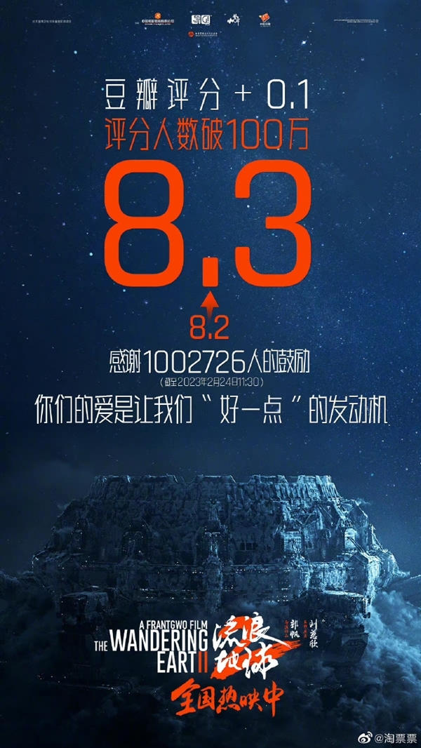 豆瓣涨到8.3分!国产科幻电影《流浪地球2》南非定档