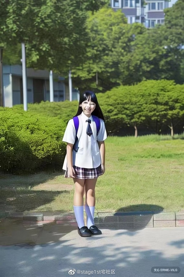 文心一言秒变毕加索!看看百度AI画的青春校园女孩
