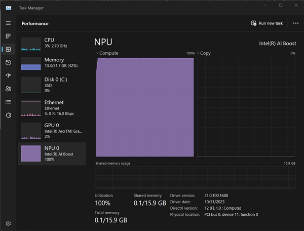 Windows将可监控AMD锐龙8040 NPU AI引擎：Intel酷睿Ultra后发却抢先