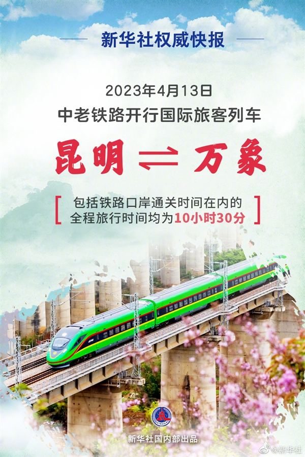 中老铁路首趟国际旅客列车发车:昆明当日通达万象 二等座470元