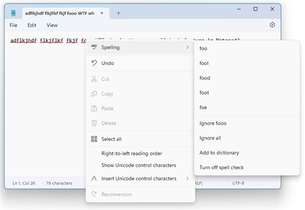 Windows 11记事本喜迎升级：支持拼写检查、自动纠错