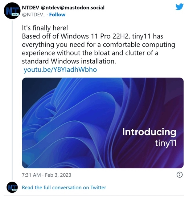 Tiny11 Builder打造极致精简版Win11:2GB内存就能跑流畅