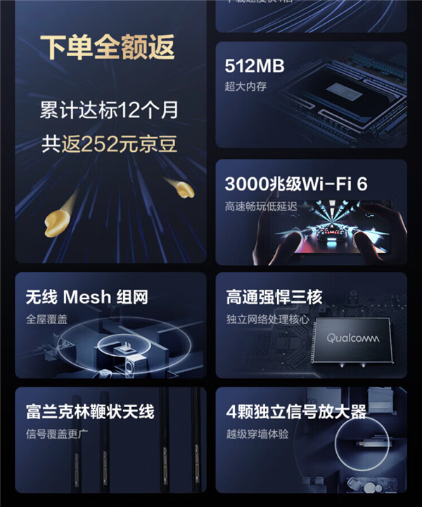 白嫖3000M Wi-Fi 6路由器！京东云无线宝AX3000哪吒开启下单全额返活动