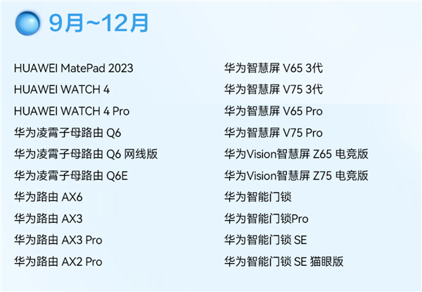 不只是手机：13款华为路由器、手表、门锁也能升级HarmonyOS 4