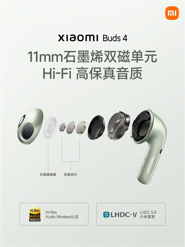 只要699元！小米旗舰降噪耳机Buds 4发布：HiFi音质