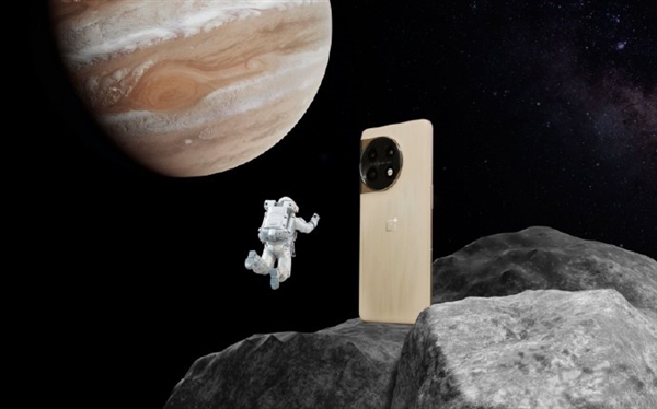 一加11木星岩限定版抢先看：3D微晶岩+金色边框