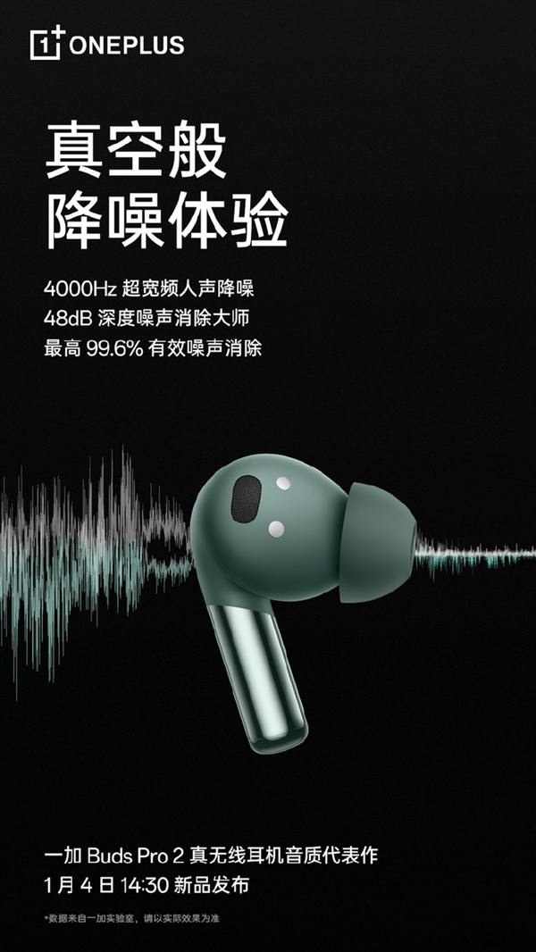 丹拿联合调音！一加Buds Pro 2无线耳机官宣：48dB深度降噪