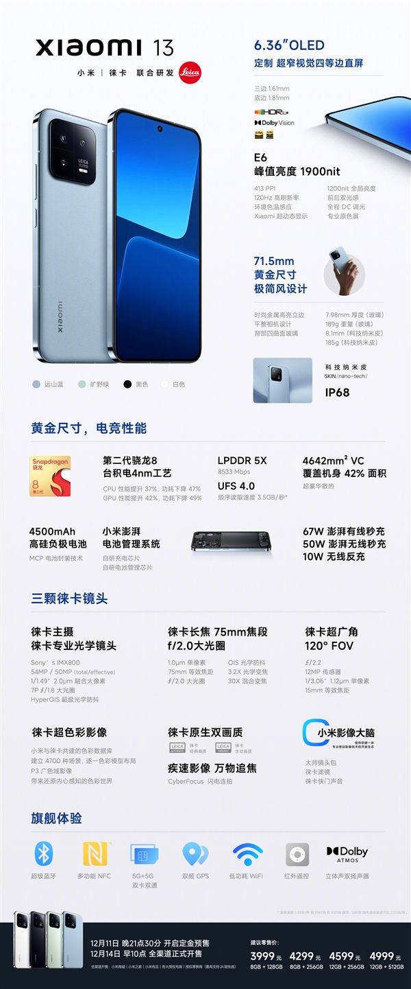 3999元起！小米13今日首销：手感、续航碾压iPhone 14 Pro