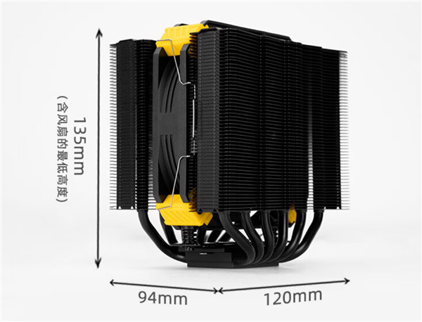 199元 机械大师推出KK135迷你双塔风冷散热器：单风扇六热管