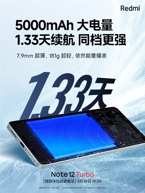 用4年不卡!Redmi Note 12 Turbo配置公布:16GB+1TB、5000mAh