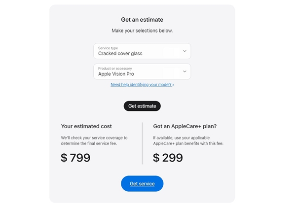 苹果Vision Pro维修费“天价”：保外维修接近2万元