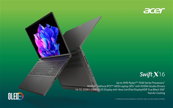 4nm Zen4!宏碁全球抢发AMD锐龙9 7940H笔记本:配个RTX 4050