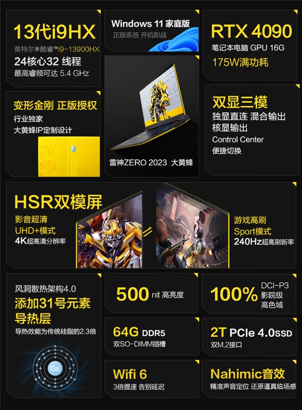 29999元 雷神新款ZERO游戏本开售:RTX 4090+i9-13900HX