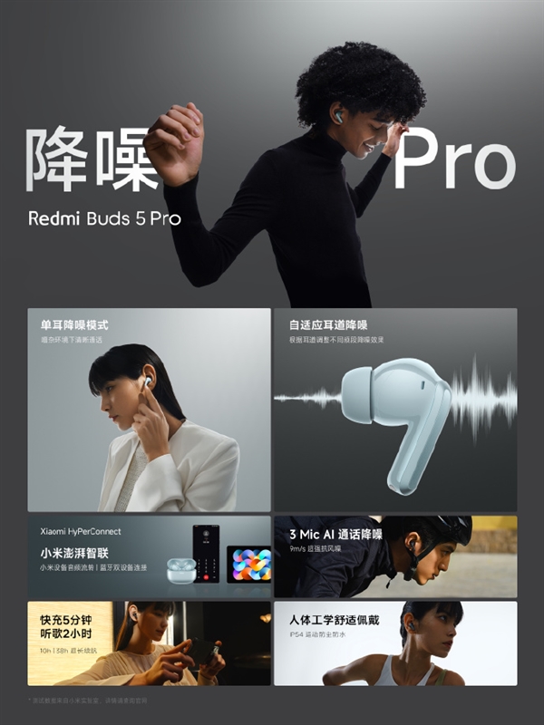 399元起 Redmi Buds 5 Pro发布：52dB超强降噪