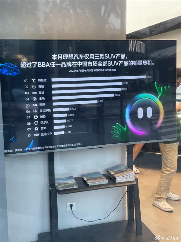 千万粉大V称理想汽车超越BBA SUV销量海报恶心 网友：卖的好还不让说了？