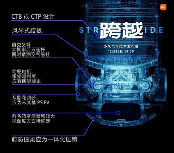 C级西装暴徒！小米汽车首张底盘海报揭秘：前驱电机、风琴式油门踏板