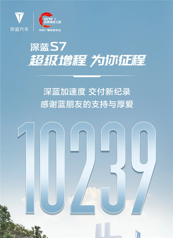 打破新能源最快记录！深蓝S7车型35天交付量破万